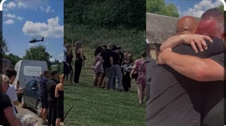 یو کس پخپلې جنازه کې ګډون وکړ