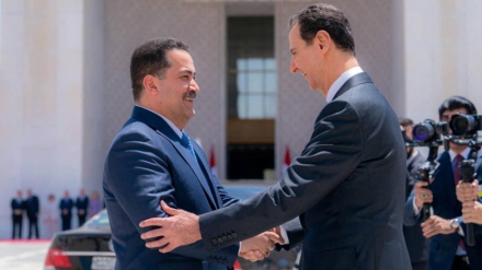 सीरियाई राष्ट्रपति ने इराक़ी प्रधान मंत्री का दमिश्क़ में किया स्वागत