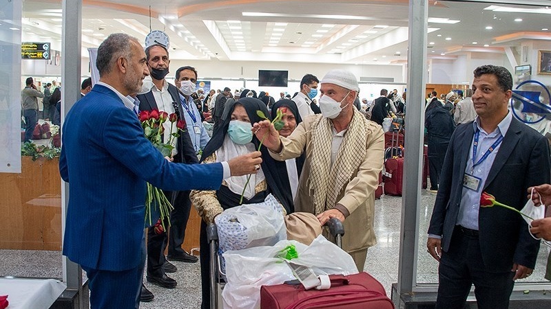 Jemaah haji Fars tiba di Shiraz, Iran, Selasa (11/7/2023).