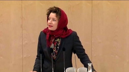 奥地利议会一名女议员抗议禁止戴头巾的法案