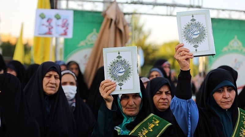 Unjuk rasa warga Hamedan mengecam pelecehan al-Quran di Swedia, Sabtu (1/7/2023).