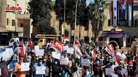  تظاهرات مردم سوریه در محکومیت حضور اشغالگران آمریکایی
