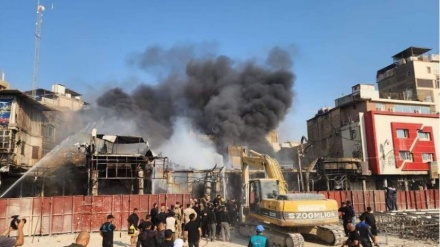 Brand in der Nähe des Schreins von Imam Hussain (a. s. ) in Kerbela