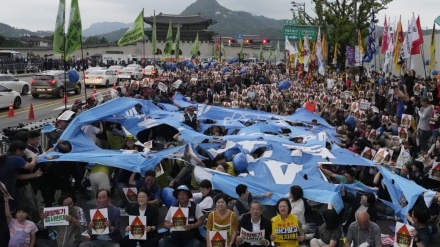 韓国で、福島第一原発の処理水放出への抗議続く