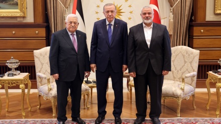 Erdogan holds talks with Palestinian president Abbas, Hamas leader Haniyeh in Ankara