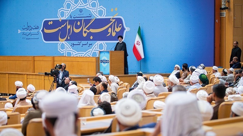 Presiden RII Sayid Ebrahim Raisi dan Ulama Sunni Iran, Tehran, Kamis (31/8/2023).