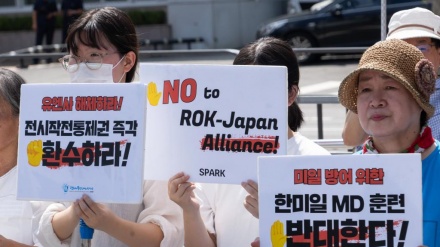 韓国で、米韓の定例合同軍事演習に抗議するデモ実施
