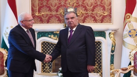 دیدار رییس جمهور تاجیکستان با وزیر امور خارجه فلسطین