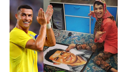 (VIDEO) Ronaldo e l'artista iraniana che dipingeva suoi ritratti con metodo incredibile