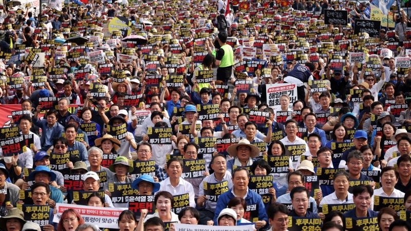 福島をめぐる韓国で続く抗議活動