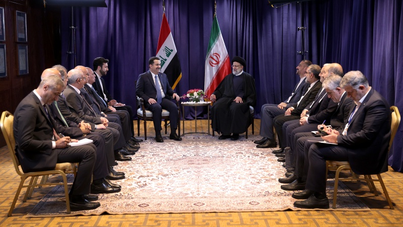 Presiden RII Sayid Ebrahim Raisi dan  Perdana Menteri (PM) Irak Mohammed Shia\\\' Al Sudani, New York, Rabu (20/9/2023).