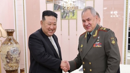 שר ההגנה הרוסי נועד עם נשיא צפון קוריאה קים ג'ונג און