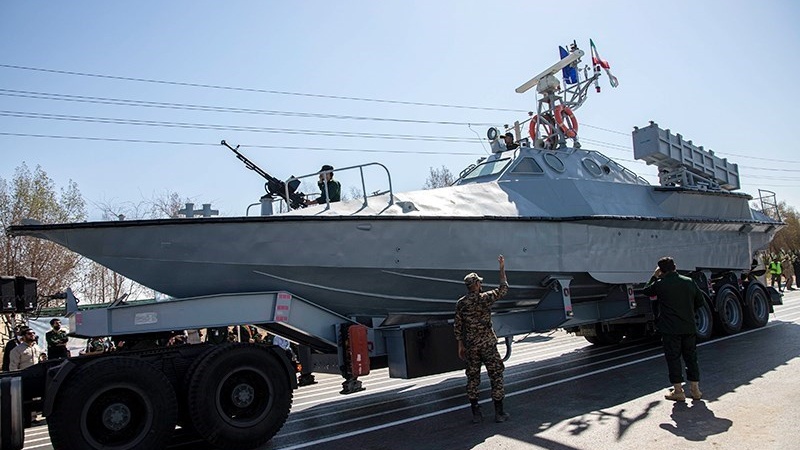 Perahu cepat militer Iran.