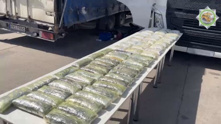 کشف 70 کیلوگرم مواد مخدر ازداخل یک کامیون تاجیکستان در ایست بازرسی سرخان دریا 