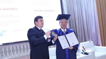 اعطای دکتری افتخاری دانشگاه ملی تاجیکستان به رئیس آژانس همکاری بین‌المللی ژاپن 
