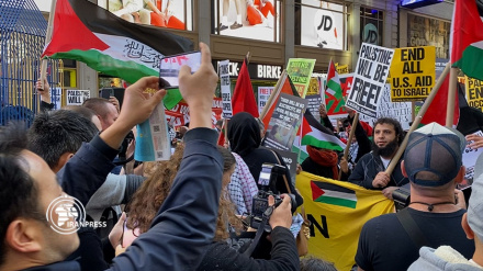 Митинг сторонников Палестины в Нью-Йорке