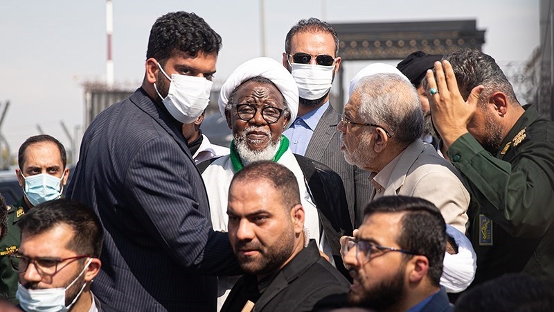 Pemimpin Gerakan Islam Nigeria Sheikh Ibrahim al-Zakzaky tiba di Tehran, Rabu (11/10/2023).
