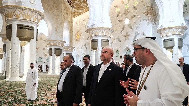 Ketua Parlemen RII Mohammad Bagher Qalibaf di Masjid Sheikh Zayed, UEA, Sabtu (7/10/2023).