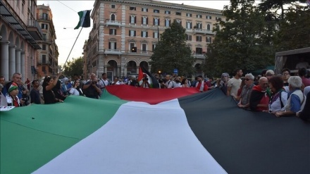 Roma, corteo a sostegno della Palestina: 