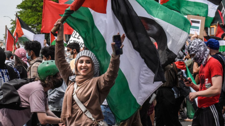 Tubime protestuese të përkrahësve të Palestinës dhe regjimit sionist në vende të ndryshme të botës (1)/Foto