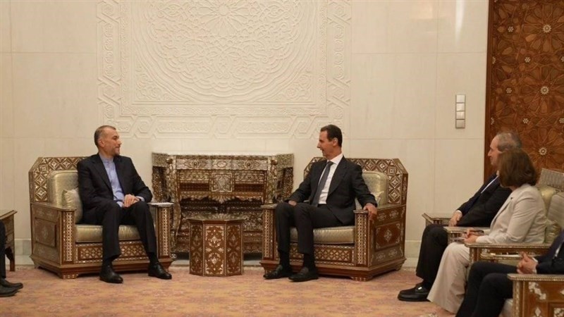 叙利亚总统巴沙尔·阿萨德会见阿米尔·阿卜杜拉希扬时表示：必须阻止犹太复国主义政权在加沙犯下的罪行
