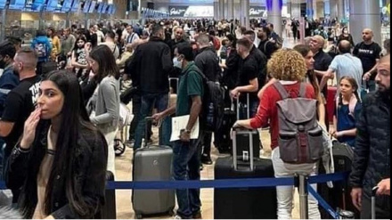 Скопление израильтян в аэропорту «Бен-Гурион» с целью бегства с оккупированных территорий