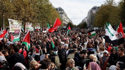 Französische Gewerkschaften marschieren in Paris für Palästina