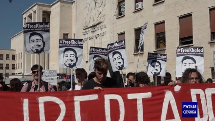 Итальянские студенты протестуют против незаконного задержания Израилем палестино-итальянского исследователя