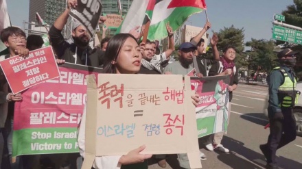 South Koreans rally in support of Palestinians
