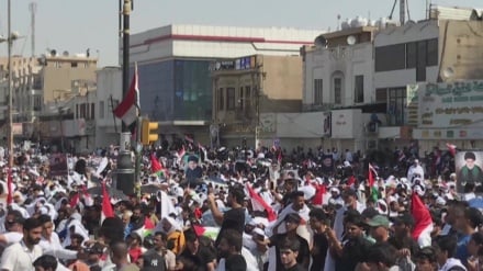  Thousands of Iraqis protest in Baghdad in support of Palestinians 