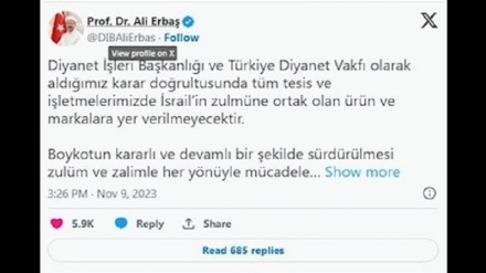 Diyanet İşleri Başkanlığı, İsrail'e destek veren markaları boykot edecek