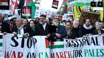 Londoners hold massive rally condemning Israeli crimes 