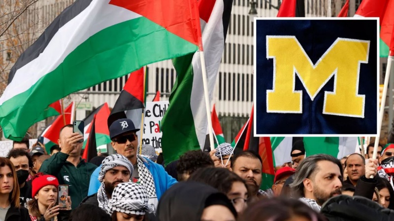 demo pro-Palestina di Universitas Michigan