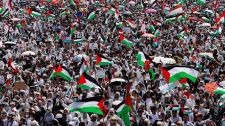 تجمع بی‌سابقه مردم اندونزی در حمایت از فلسطین
