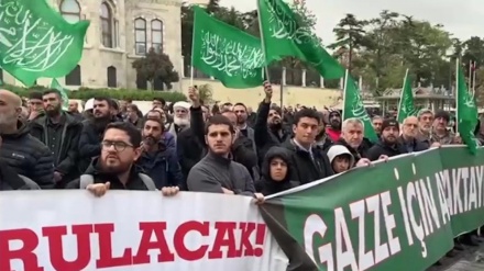 Turks in Istanbul protest death of civilians in Gaza and express support for Palestinians