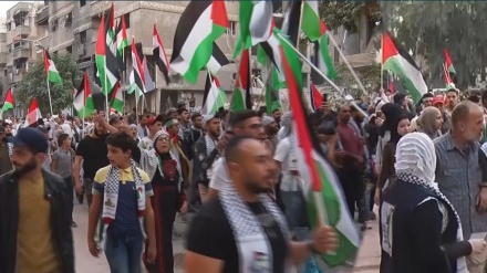  Protests in Yarmouk refugees camp in support for Gaza 