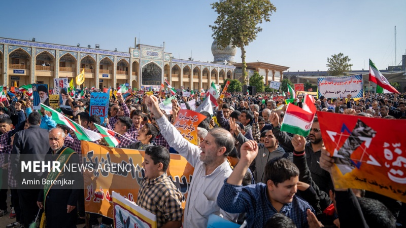 הפגנות רחבות באיראן נגד המלחמה בעזה ובתמיכה בפלסטינים 