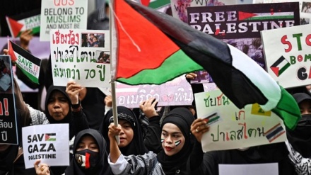 タイで、イスラム教徒らが集結しパレスチナ市民への支持を表明