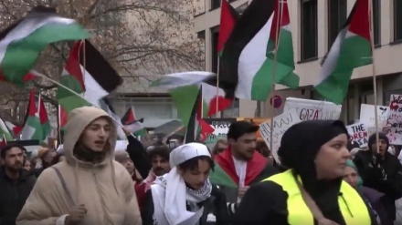 Hundreds of pro-Palestinian protesters demonstrate in Frankfurt