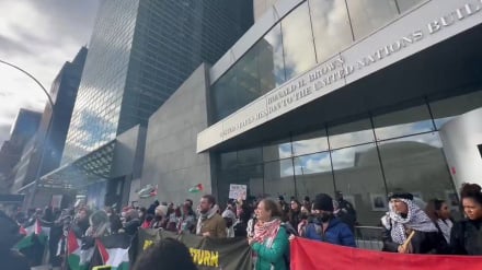 Պաղեստինի կողմնակիցները ՄԱԿ-ի կենտրոնակայանի դիմաց ցույց են անցկացրել