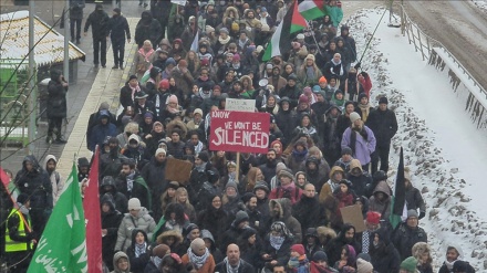 Hunderte Schweden protestieren aus Solidarität mit den Palästinensern