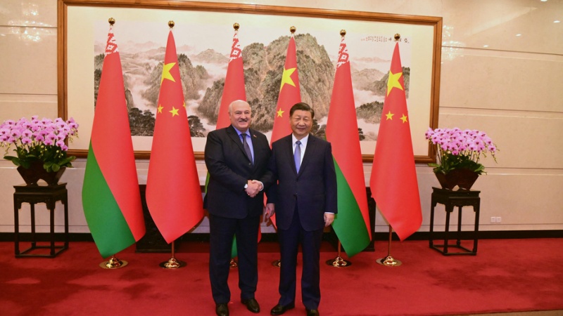 ベラルーシのルカシェンコ大統領と中国の習近平国家主席