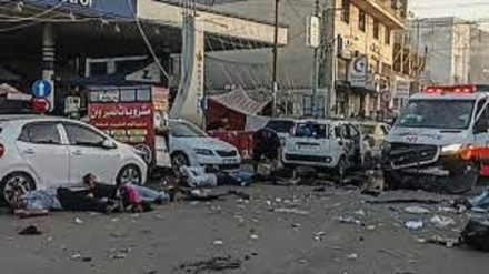 L'esplosione di 56 edifici residenziali nel quartiere Al-Sharjah di Gaza 