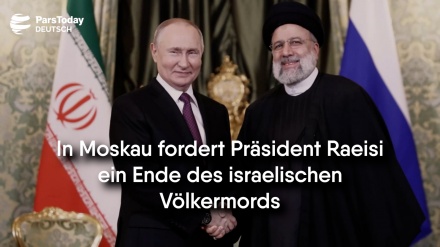 In Moskau fordert Präsident Raeisi ein Ende des israelischen Völkermords