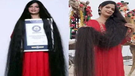 یوه میرمن د اوه فوټه او نهه اینچو اوږدو وېښتنو په درلودلو نړیوال ریکارډ خپل کړ