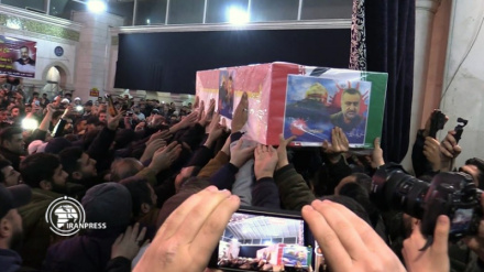 (FOTO) Cerimonia di addio al martire Mousavi a Damasco