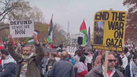 Attivisti davanti alla Casa Bianca contro la guerra a Gaza + VIDEO