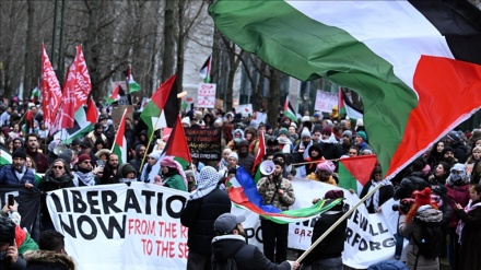 Thousands of pro-Palestinian protesters in Brussels call for ceasefire in Gaza