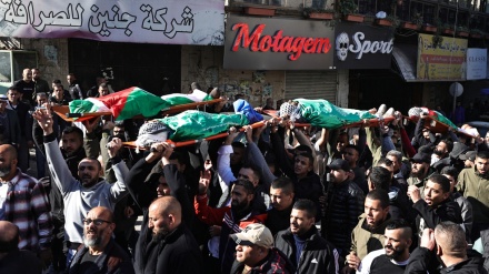 Palestinians hold funeral for six young men assassinated in Israeli airstrike in Jenin