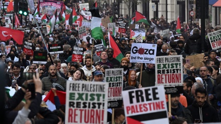 英ロンドンでパレスチナ支持デモ実施